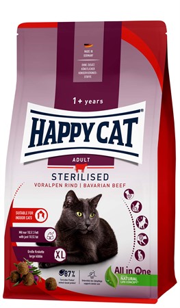 HappyCat Adult sterilised, nötkött, 10 kg