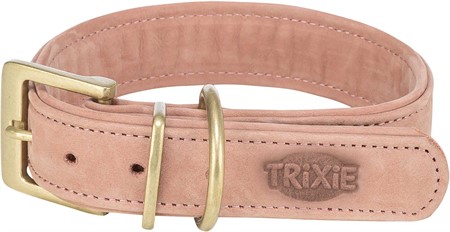 Pure halsband, läder, L-XL: 52-63 cm/40 mm, rosa