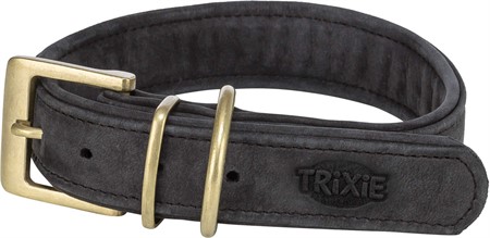 Pure halsband, läder, L-XL: 52-63 cm/40 mm, svart