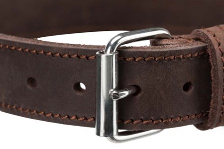 Rustic råläder halsband, XS-S: 27-34 cm/18 mm, mörkbrun