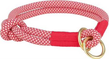 (BV)Soft rep halvstryp, XS-S: 30 cm/ø 10 mm, röd/cream