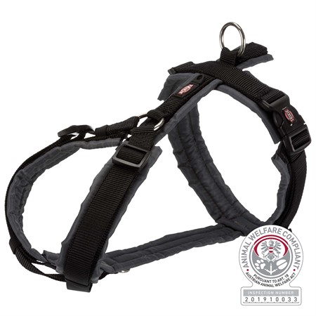Premium spårsele, XS-S: 32-38 cm/13 mm, svart/grafitgrå