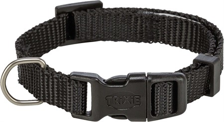 Premium halsband, XS/S: 22-35 cm/10 mm, svart