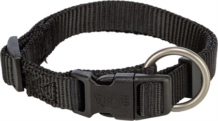 Premium halsband, S/M: 30-45 cm/15 mm, svart