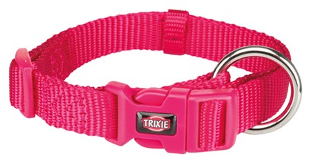 Premium halsband, S-M: 30-45 cm/15 mm, fuchsia