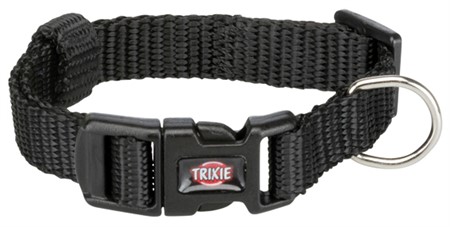 Premium halsband, XXS-XS: 15-25 cm/10 mm, svart