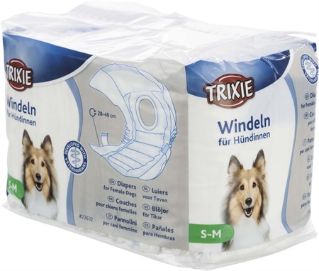 Blöjor för tikar, S-M: 28-40 cm, 12-pack