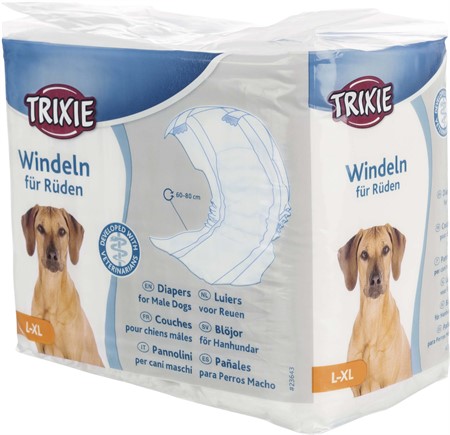 Blöjor för hanhund, L-XL: 60-80 cm, 12-pack