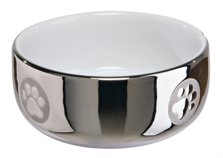 Keramikskål, 0,3L, 11 cm, silver/vit