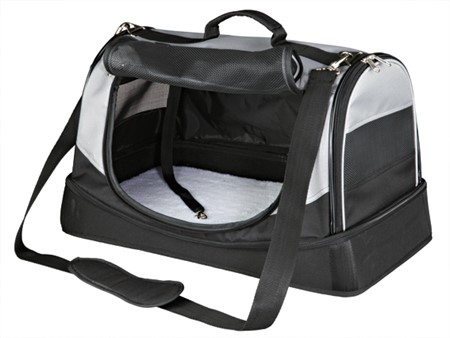 Transportväska Holly m. bädd <15 kg 30x30x50 cm, svart/grå