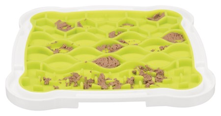Lick'n'Snack platta, TPR/PP, 20 × 20 cm, grå/lime