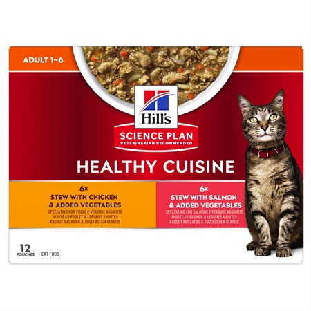 Hills Feline Adult Healthy Cuisine Chicken/Salmon & Veg. 12x80g