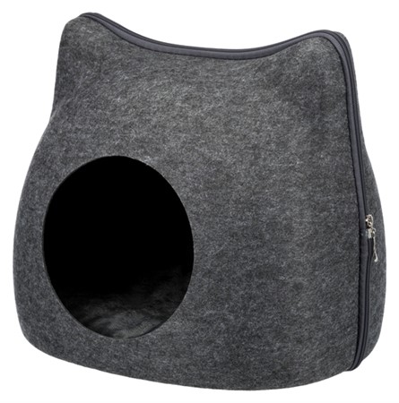 Kattigloo, filt, 38 × h35 × 37 cm, mörkgrå