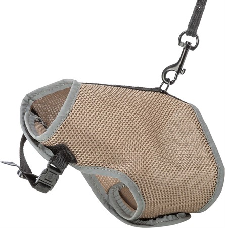 Kattsele mjuk med koppel, 28-42 cm, 1.20 m, taupe