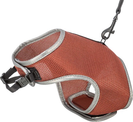Kattsele mjuk med koppel, 28-42 cm, 1.20 m, rost
