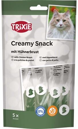 Creamy Snacks till katt. Med kyckling, 5 × 14 g