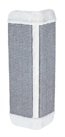 Klösbräda hörn, 32 x 60 cm, sisal/plysch,  vit/grå