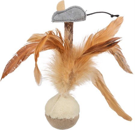 Kattleksak Fjäderboll Squieky 15 cm