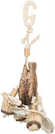 Naturleksak, mahogny/snäckor, 26 cm