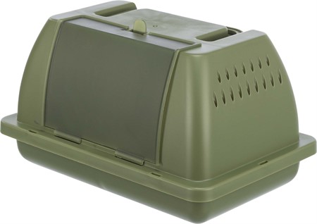 Transportbox, fågel/smådjur, 24 × 13 × 16 cm, olivgrön
