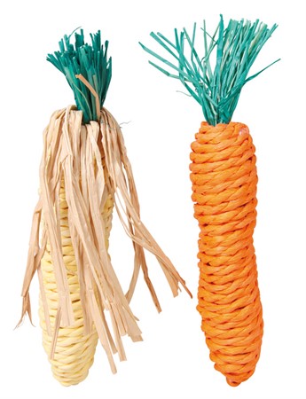 Halmleksaker, morötter, 15 cm, 2-pack