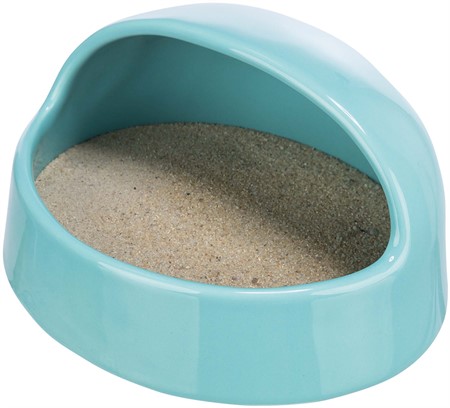 Sandbad, mus/hamster, keramik, 16 × 8 × 14 cm, turkos