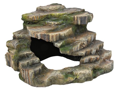 Hörnsten med grotta och plattform, 26 × 20 × 26 cm