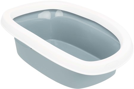 JP, Kattlåda, med kant, 31 × 14 × 43 cm, blå/vit