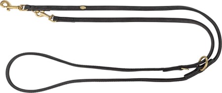 (BV)Pure multikoppel, läder, XS-S: 2 m/10 mm, svart
