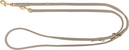 (BV)Pure multikoppel, läder, XS-S: 2 m/10 mm, ljusgrå