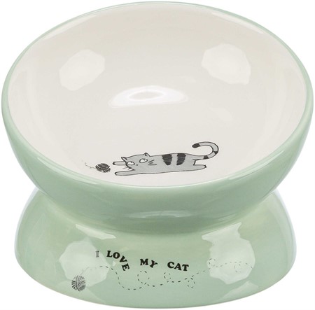 Keramikskål upphöjd, 0.15 l/ø 13 cm, sage/vit