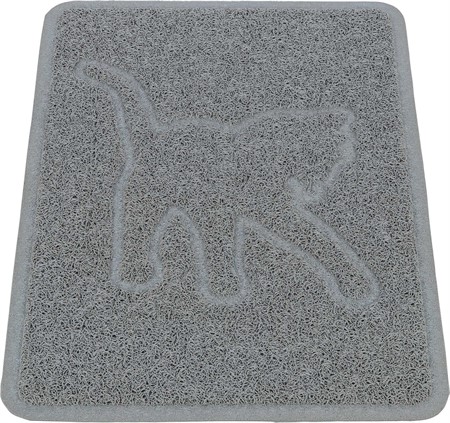 Kattlådematta, kattsiluett, PVC, 35 cm/48 cm, ljusgrå