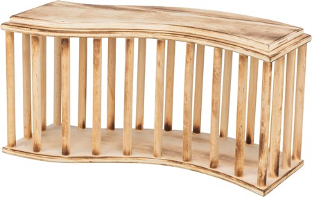 Höhäck med lock, trä/flamberad, 37 × 19 × 13 cm