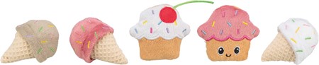 Glass och muffins, plysch, catnip, 7 cm, i display