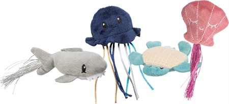 Marina djur, plysch, catnip, 5-8 cm,  i display, blandade