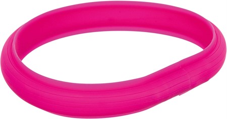 Flash light band USB, silikon, M-L: 50 cm/30 mm, rosa