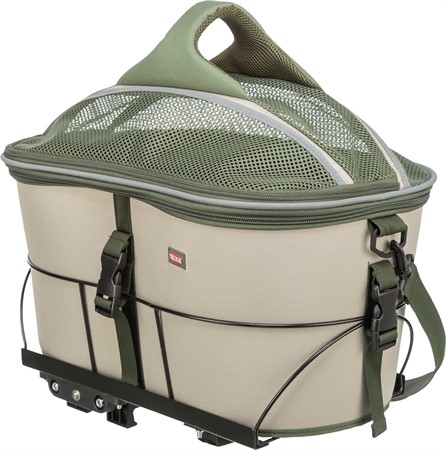 Cykelkorg, polyester, 33 × 40 × 46 cm, olivgrön/beige
