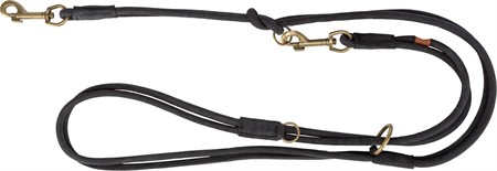 (BV)Pure multikoppel, rundsydd, läder, S: 2 m/10 mm, svart