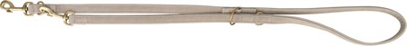 (BV)Pure multikoppel, läder, S-M: 2 m/15 mm, ljusgrå