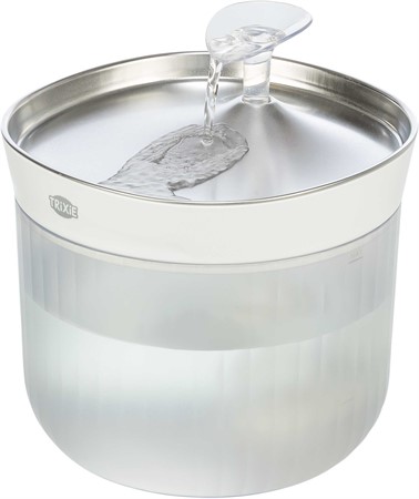 Aqua Clear fontän, plast/rostfritt stål, 2,5 l/18 × 16 × 18 cm, vit