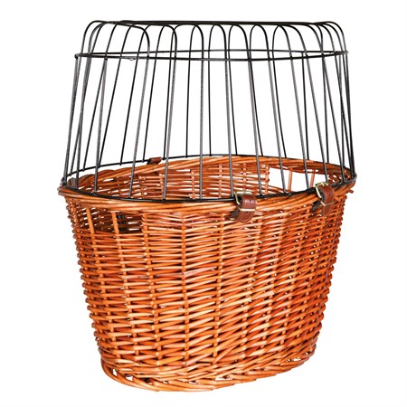 Cykelkorg front, pil med galler, 44x48x33 cm, brun, 5kg