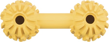 Apport med bjällra, naturgummi, 17 cm, gul