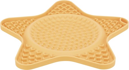 Lick'n'Snack platta, stjärna, silikon, 23.5 cm, orange