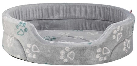 (BV)Jimmy Soft bädd, soft plysch, oval, 45 × 35 cm, ljusgrå