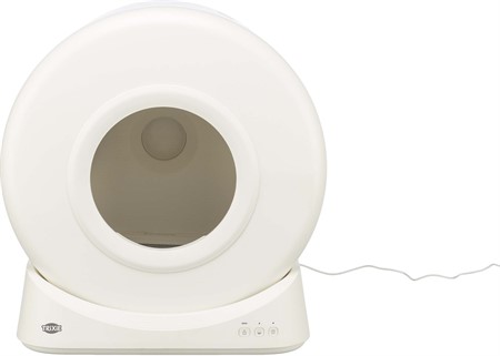 Självrengörande kattlåda, plast, 51 × 56 × 54 cm, vit