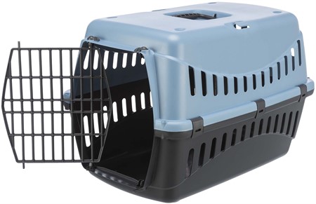 JP, BE ECO transportbur, plast, XS-S: 38 × 38 × 58 cm, svart/blå-grå