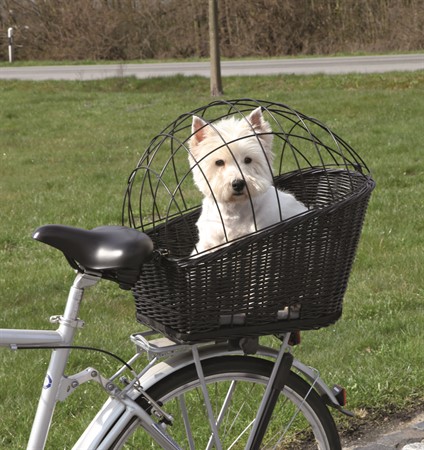 Cykelkorg för pakethållare, pil, 35xh49x55 cm fäste 10,5-14,5cm, svart