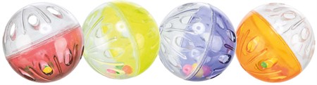 Kattleksak Plastboll med bjällra 4-pack 4,5 cm