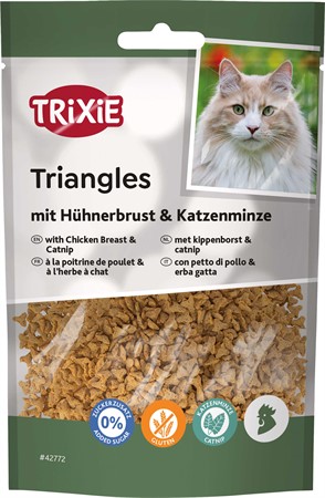 Trianglar med kycklingbröst & kattmynta, 50 g