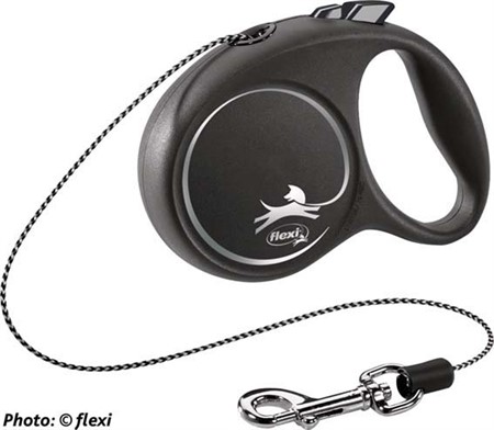 flexi BLACK DESIGN, rep, XS: 3 m, svart